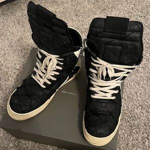 Authentic Rare Rick Owens Pirarucu Geobasket Sneakers, Size 44, originally 3,000